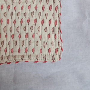 Wholesale Custom Block Printing Fabric Tea Coaster Set With Cotton Quilted, Stitched Piping <b>Edge</b> Tea Table Linen Tea Coffee Mats - Product Image 3
