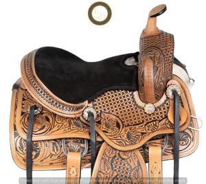 Premium Western DD Genuine Leather Barrel Racing Show Horse <b>Saddle</b> Handcrafted Lightweight Performance Design Comfortable - Product Image 1