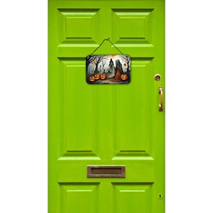 NOUVEAU Femme en pleurs Spooky Halloween Porte murale Imprimés suspendus Panneau métallique en aluminium Cuisine Barre murale Salle de bain Plaque Décoration intérieure - Product Image 2