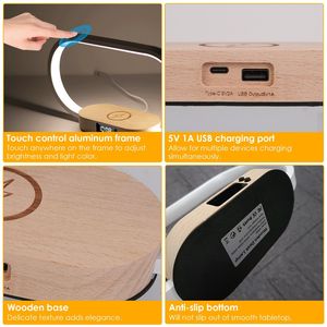 Lampada da Scrivania LED con Controllo Touch, Orologio e Ricarica Wireless, Dimmerabile, per Comodino e Lettura - Product Image 5