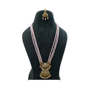 Ethnic Style Indian Manufacturer of AD Brass Necklace Pendent <b>Set</b> Strand for Women's Wedding Party Wear - Product Image 1