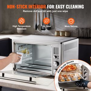 "28L/29.6Qt 1800W 2-Tier Countertop Air Fryer <b>Toaster</b> Oven with Convection & Wire Racks for Pizza" - Product Image 6