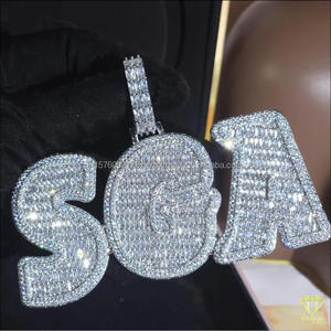 Custom" MFO" <b>Name</b> Pendant Moissanite Diamond Hip Hop Necklace Iced Out Cuban Link <b>Chain</b> Jewelry - Product Image 6