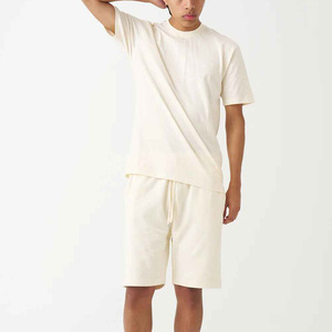High Selling Eco Friendly Summer Men Beach T-Shirt & Shorts Set 100% Cotton Quick Dry Hip Hop Style Low Price - Product Image 3