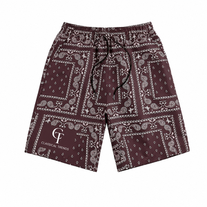 High Quality 100% Polyester Knitted Fabric Plus Size Mid Breathable Solid Drawstring Sublimation <b>Shorts</b> Classical Trends Front - Product Image 1