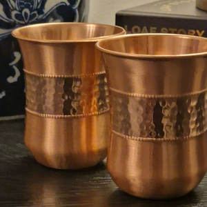 Copper glass simple hydration <b>cup</b> ayurvedic health drinkware eco friendly <b>reusable</b> durable for everyday home use - Product Image 1