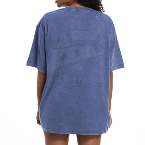 Camiseta de Moda para Mujer, Estilo Acid Wash, Transpirable, de Algodón, para Uso Diario - Product Image 2