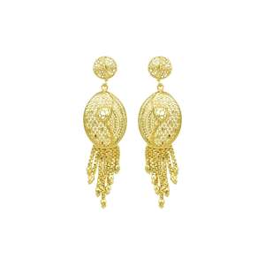 Wholesale 14K/18K/24K Gold Plated Brass Flower Arab Bridal Dangle Earrings Set Fashion Jewelry - Product Image 2