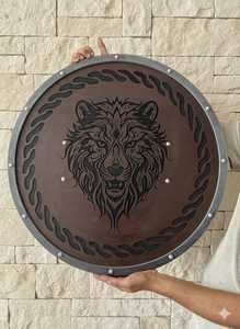Bouclier Viking gravé en forme d'ours : nœud, décoration en bois faite à la main, pour cosplay, cadeau d'Halloween - Product Image 5