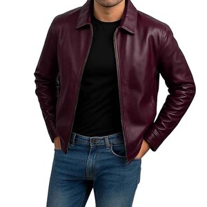 Mens <b>Real</b> <b>Leather</b> <b>Jacket</b> Motorcycle Biker Slim Fit Fashion Winter <b>Jacket</b> OEM Custom Wholesale Factory - Product Image 5