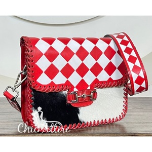 Sac à bandoulière en cuir de vachette fait main OEM ODM pour femmes, motif à carreaux, parfait pour les femmes - Product Image 1