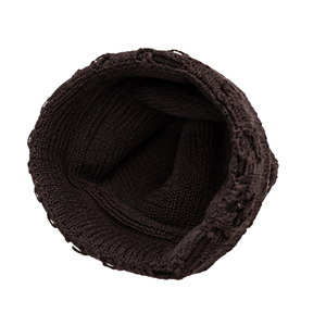 Bonnet Unisexe Streetwear Personnalisé avec Logo de Marque, Bonnet Tricoté Effet Vieilli avec Anneaux Métalliques, Chapeau de Mode Alternative en Gros - Product Image 4