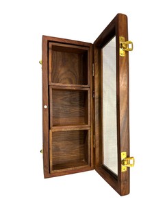 Caja de especias de madera con tapa de vidrio, 3 compartimentos, organizador de almacenamiento de hierbas resistente al polvo para cocina, organizador de especias de madera natural - Product Image 2