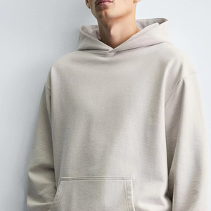 Sweat-shirt à capuche blanc de luxe surdimensionné pour homme, en mélange de coton épais de qualité supérieure, style streetwear décontracté, doux et chaud pour l'hiver - Product Image 6