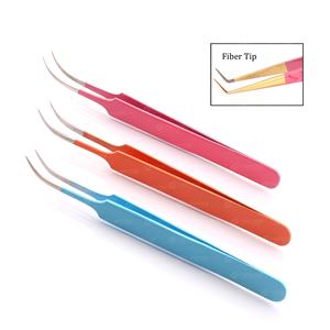 Pinzas de pestañas duraderas antiestáticas de 90 grados, embalaje de logotipo personalizado, pinzas de extensión de pestañas de acero inoxidable puntiagudas para - Product Image 5