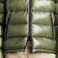 Veste d'hiver décontractée pour homme en duvet vert olive, col montant, fermeture éclair, coupe-vent, coupe régulière