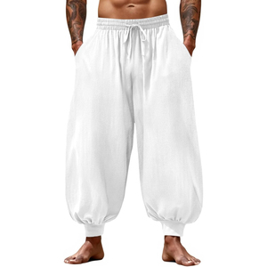 Pantalons baggy à la mode pour hommes, coupe large, en coton, vêtements streetwear - Product Image 1
