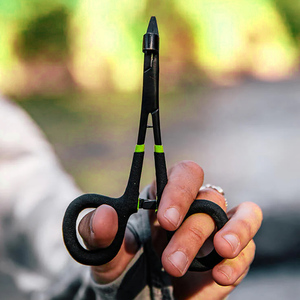 Pince de pêche d'extérieur à pointe courbée de 5,5 pouces, verte/noire, avec poignée et broche, pour retirer les hameçons - Product Image 3