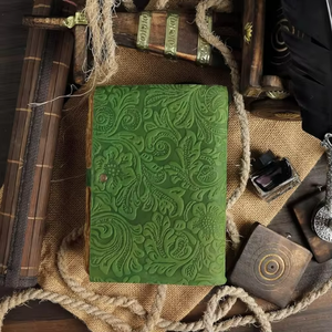 Carnet promotionnel en cuir à bords frangés, fait main, gaufré, pour croquis et écritures, motif floral de jardin, 7x5, cadeau - Product Image 2