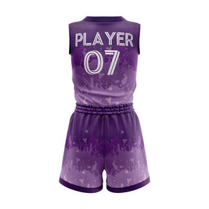 Conjunto de Uniforme de Baloncesto Personalizado para Niñas, Impresión Personalizada, Transpirable, Absorbe la Humedad, Secado Rápido, 100% Poliéster, Cuello en V - Product Image 5