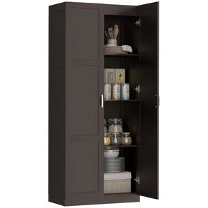 Gabinete de Almacenamiento Alto para Cocina, Estilo Rústico, Color Marrón Oscuro - Product Image 6