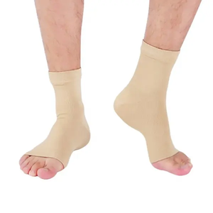 Bande de cheville sans couture gris bleu ciel, enveloppement élastique de compression pour le pied, tricot lisse, protecteurs flexibles pour activités quotidiennes - Product Image 4