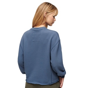 Sweat-shirt pour femme à col rond et manches longues, coupe droite, épaules tombantes, design uni personnalisé, vêtements d'hiver tendance, vente chaude 2024 - Product Image 3