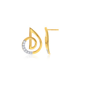 Boucles d'oreilles en or 18 carats avec diamants étincelants, diamants de laboratoire taille ronde, bijoux fins de créateur pour femmes - Product Image 4