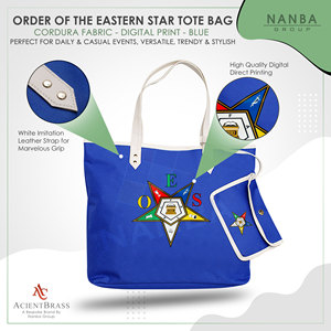 Sac fourre-tout imperméable Eastern Star Lodge Codura & Poly-Vinyl avec fermeture éclair et broderie, couleur bleue - Product Image 3
