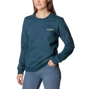 Sudadera de Mujer de Color Sólido a Precio Económico, Cuello Redondo, Holgada, Informal para Invierno y Otoño, 100% Algodón Transpirable, OEM - Product Image 1