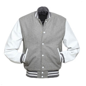 Chaqueta Varsity de Béisbol con Cuello Alto, Diseño Personalizado, Lona Transpirable, Mangas de Algodón, Logotipo Frontal, para Invierno - Product Image 1