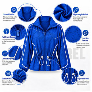 แจ็กเก็ตกันลมสำหรับผู้หญิงโลโก้ออกแบบได้ตามต้องการ - Product Image 5