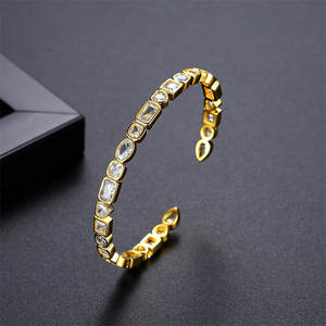 Luxury 925 <b>Silver</b> Gold Plated <b>Cross</b> Moissanite Cuff <b>Bracelet</b> Bezel Setting Unisex Everyday Wear - Product Image 3