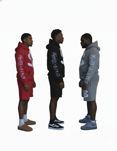 Conjunto de Sudadera y Pantalones Cortos Oversize Vintage con Estampado Serigrafiado, Personalizado con Pedrería en Toda la Superficie, Sudadera Corta con Cremallera y Pantalones Cortos para Hombre - Product Image 5