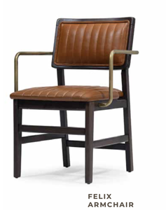 Modern Brown PU Leather Upholstered Dining <b>Chair</b> Wooden Frame Quilted Seat <b>Back</b> for Restaurant Furniture Use MUTLU PARTNERS - Product Image 1