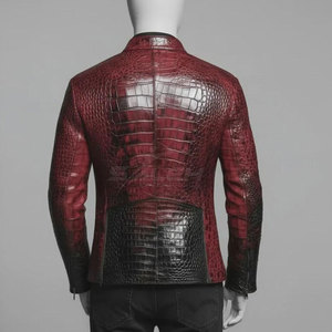 Fashion <b>Leather</b> Outerwear With Custom Textured Design And Stylish Cut For Casual Everyday Outfits Embossed <b>Leather</b> <b>Jacket</b> - Product Image 2