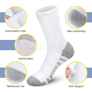 Stylish Crew Sports Soccer <b>Socks</b> Quick Dry Breathable Cotton <b>Wool</b> Eco-Friendly Lightweight Flexible Stretch Cushioned Cotton - Product Image 2