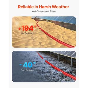Cavo di Prolunga per Pannello Solare Impermeabile 100FT 10AWG Rosso 6mm2C Cavo PV - Product Image 5