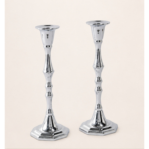 Handcrafted Export Quality <b>Silver</b> Plated <b>Candlestick</b> Holders Slender Bamboo Column Taper Candle Stand for Christmas Decoration - Product Image 3
