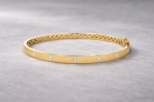 925 Sterling Silver 18k Gold Plated Cuff <b>Bracelet</b> with Cubic Zirconia Unisex Handmade Jewelry - Product Image 2