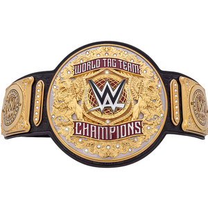 Cinturón de Campeonato Mundial de Parejas de la WWE con Detalles y Adornos Dorados, Cinturones de Lucha Icónicos para Fanáticos - Product Image 1
