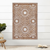 Tête de lit en bois d'ingénierie éclairée, design floral moderne, finition blanche style côtier, taille King Size, Smart Art Wood Carving