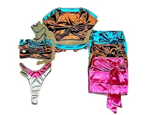 2024 ฉลากส่วนตัวชุดว่ายน้ําที่กําหนดเองผู้หญิงบิกินี่ผู้ผลิตที่กําหนดเองสองชิ้นชุดว่ายน้ําซาตินบิกินี่ชุด - Product Image 2