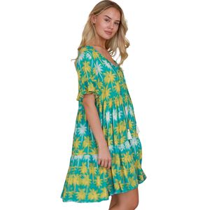 Vestido Mini Estampado para Mujer, Vestido Casual de Verano de Manga Corta - Product Image 3