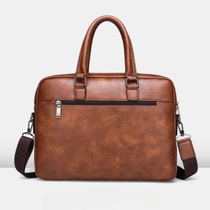 Men’s Vintage Genuine Leather Executive Laptop Briefcase Messenger <b>Bag</b> with Shoulder Strap for Office Business Travel - Product Image 2