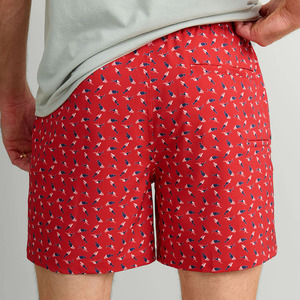 <b>Men's</b> <b>Red</b> Printed Board <b>Shorts</b> with Drawstring Waist and Pockets Casual Swimwear Quick Dry Eco-Friendly Breathable Fabric - Product Image 6