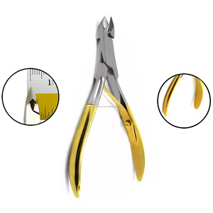 Manicure Pedicure <b>Cuticle</b> Nail Nipper Half Gold Stainless Steel Clipper Nail <b>Trimmer</b> Cutter Professional Salon Nail Care Tool - Product Image 3