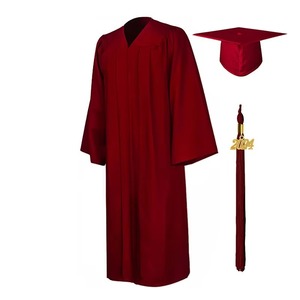 Ensemble de toge de remise de diplôme mat unisexe pour adultes 2025, avec toque, pompon, étole et cordon d'honneur - Articles d'uniforme scolaire en gros - Product Image 4