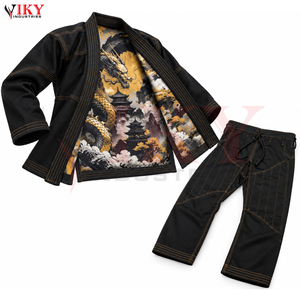 Con Logotipo Propio, Color Negro, Uniforme de Artes Marciales de Buena Venta, Uniforme de Jiu Jitsu Unisex de Poliéster y Algodón, Kimono de BJJ para Artes Marciales - Product Image 3