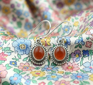 Pure 925 Sterling Silver Carnelian Dangle <b>Earrings</b> Handmade Boho Gemstone <b>Hook</b> <b>Earrings</b> Vintage Women Jewelry Christmas gift mom - Product Image 1